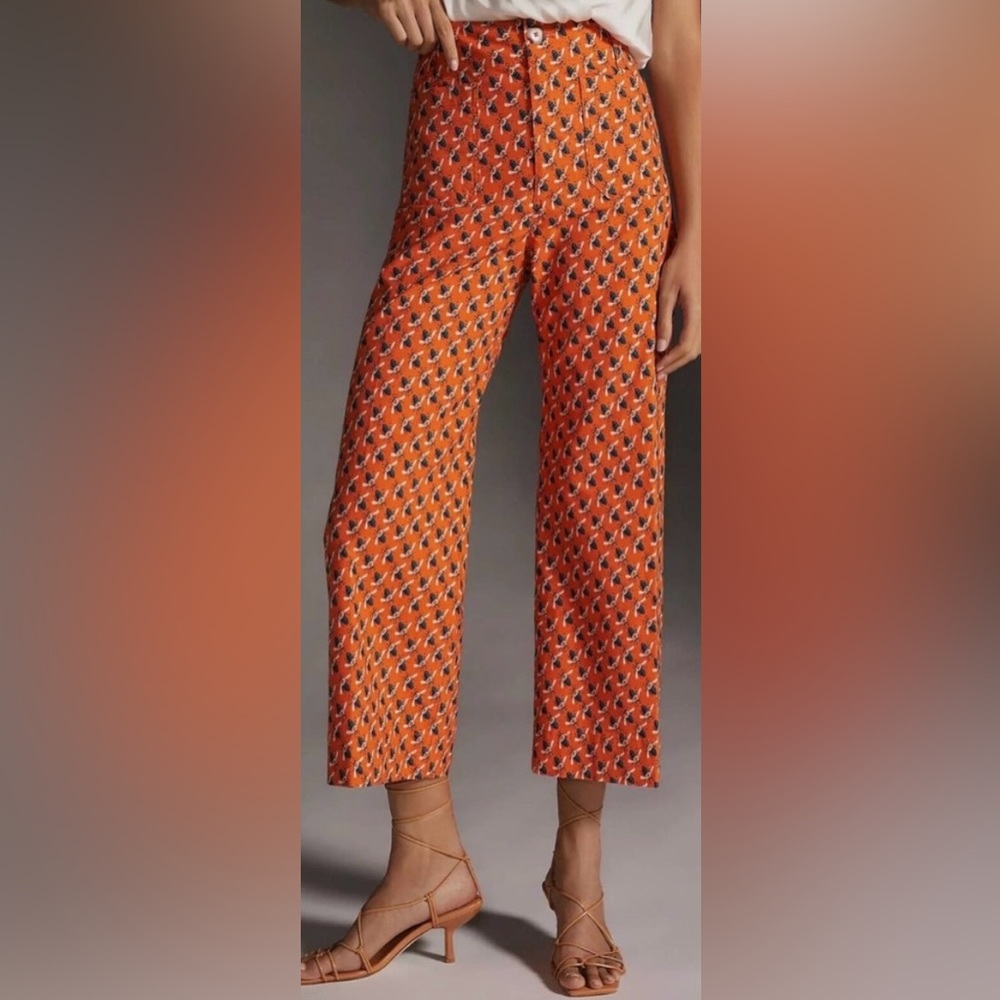 BNWT Anthropologie Sarah Gordon / Maeve Orange Culottes